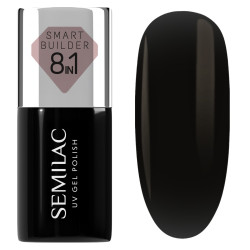 Semilac 834 Smart Builder Black Velvet 7 ml, bote y muestra de color