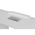 Mesa de manicura Digit en blanco con pie cromado.